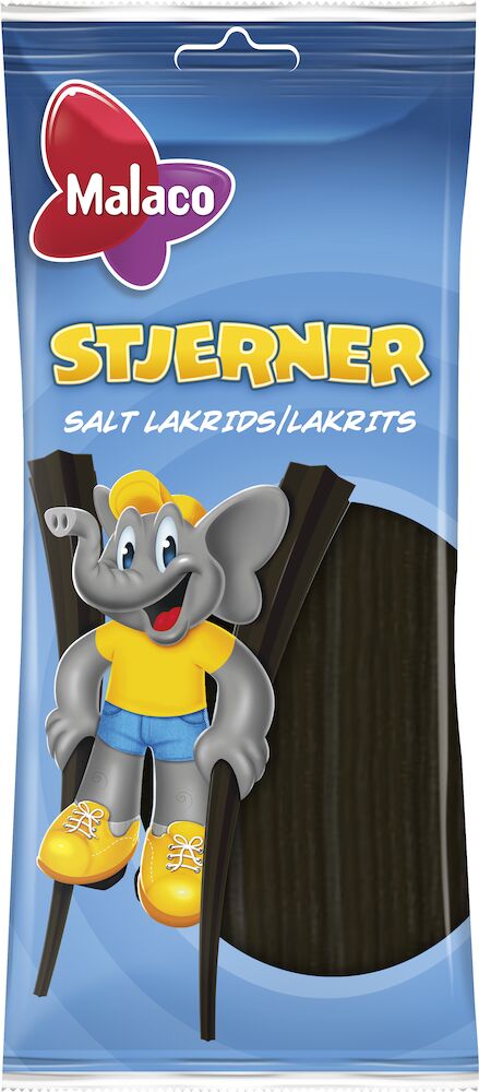 Malaco Stjerner Saltlakrits 92g